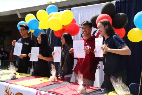 Future collegiate athletes celebrate commitments to colleges