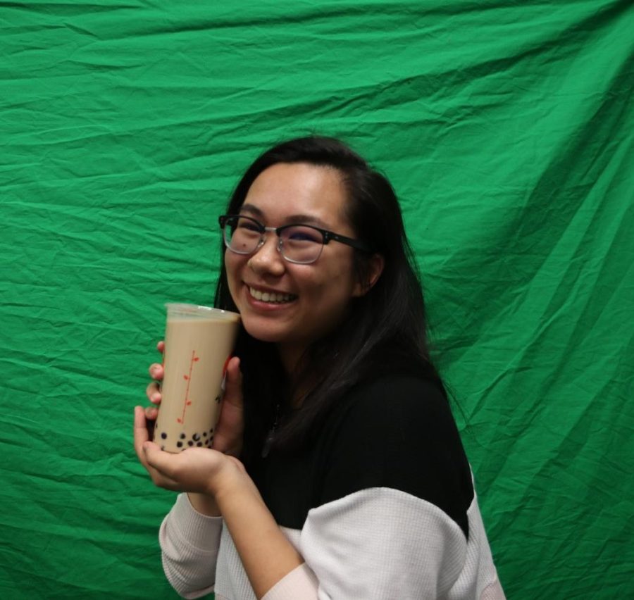 Writer Nicole Ong poses with her signature Pearl Milk Tea.