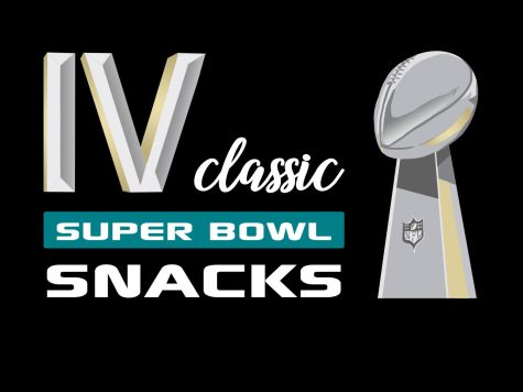 Headline with graphic illustration of Superbowl logo