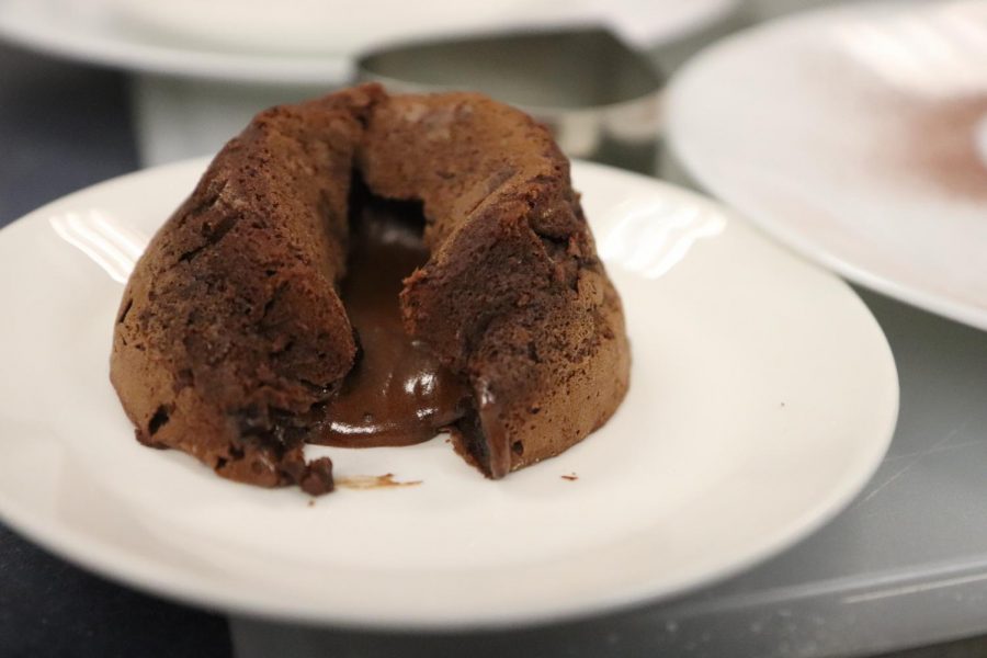 The delicate chocolate molten lava cake is a little difficult to cook correctly.