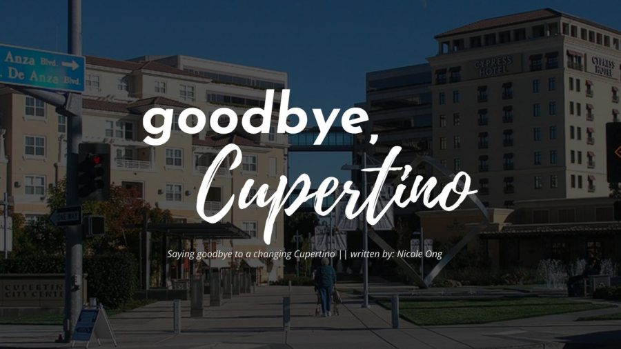 The+storys+headline+and+writers+name+superimposed+on+a++darkened+picture+of+the+Cupertino+City+Center.