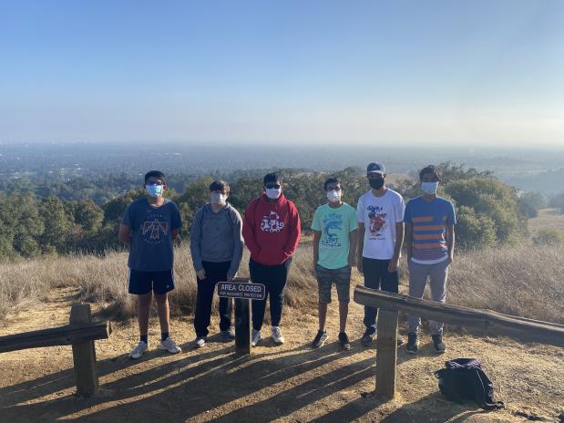 Sophomore Dhruv Malik hikes with his friends at the Rancho San Antonio Preserve.