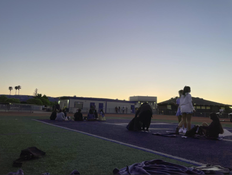 On the evening of May 27, the Class of 2021 gathered on the football field to watch the sunset as one of their Senior Night activities. (Photo by Ethan Lin.)