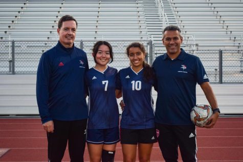Seniors and varsity soccer players Livia Inojoza and Samantha Strand have been coached by their fathers for their whole lives.