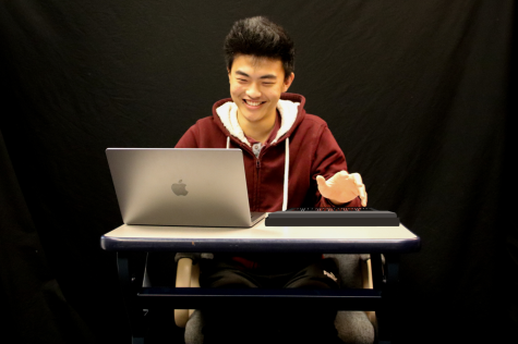 Andrew Yuan uses his keyboard and GarageBand to produce music and create instrumentals. 

