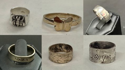 12 rings made by students during 3D Design 2’s metalworking unit were stolen from the art wings display cabinet. 