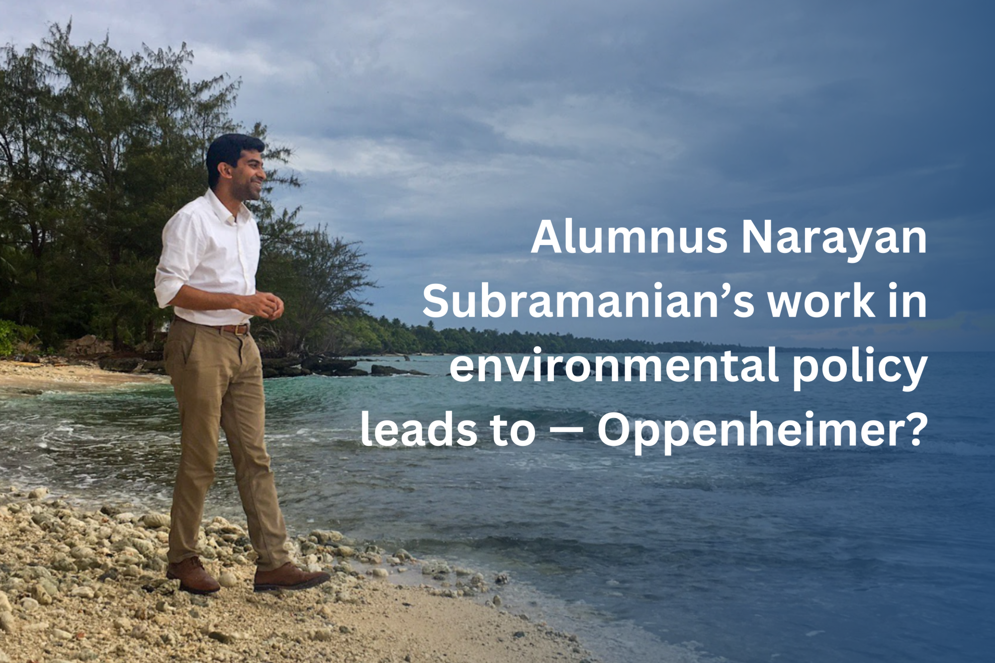 Subramanian, visiting the Marshall Islands in 2017 during his work as a consultant for Independent Diplomat, collecting data and consulting with government officials, to advise the small island nation on developing a “2050 Climate Strategy”.

