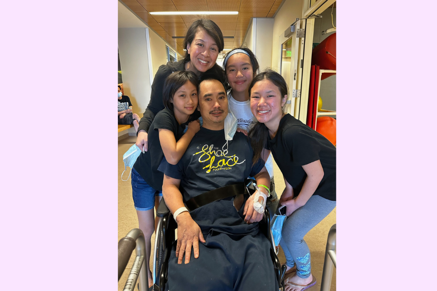 Wong arrives at the SCV Rehabilitation Center for physical therapy after initial care at the UCSF Medical Center. Photo used with permission from Marilyn Wong.