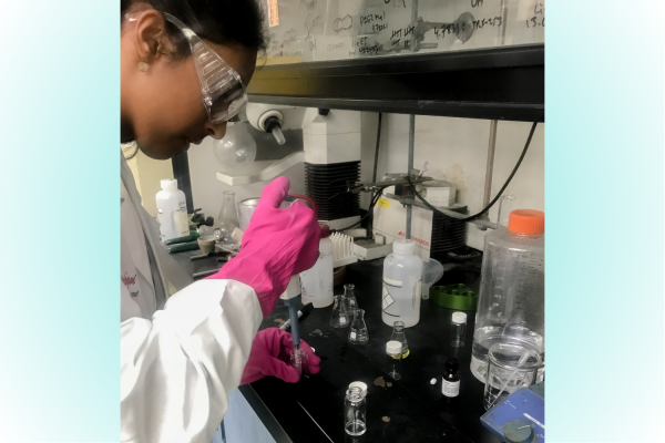 At 14 years old, Kalbhavi developed EasyBZ, a cost-effective microneedle patch that allows for the transmission of drugs without the use of traditional or hypodermic needles. Photo used with permission from Shripriya Kalbhavi.