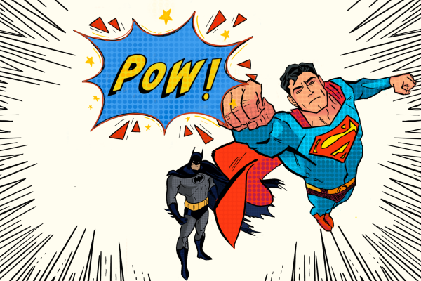 Popular DC superhero Superman wins against fellow DC superhero Batman for his optimistic messages and positive influence on future generations, despite Batman's more extensive following.