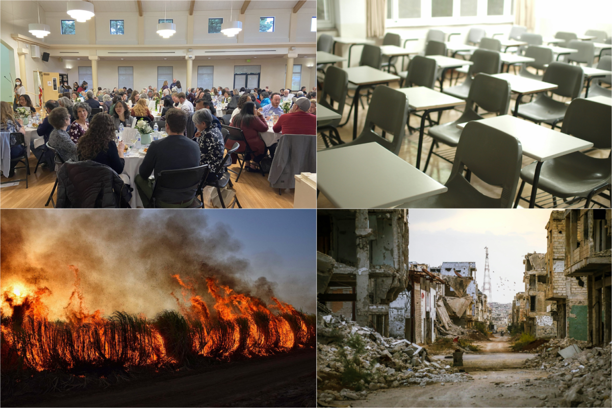 Notable recent events include the 40th anniversary of the FUHSF, school closures in East San José's Franklin-McKinley School District, raging wildfires across Oklahoma and a new wave of violence in the Syrian civil war. Top left: Photo used with permission from FUHSF
Top right: Photo used with permission from Ivan Aleksic/Unsplash
Bottom left: Photo used with permission from Patou Ricard/Pixabay
Bottom right: Photo used with permission from Mahmoud Sulaiman/Unsplash.