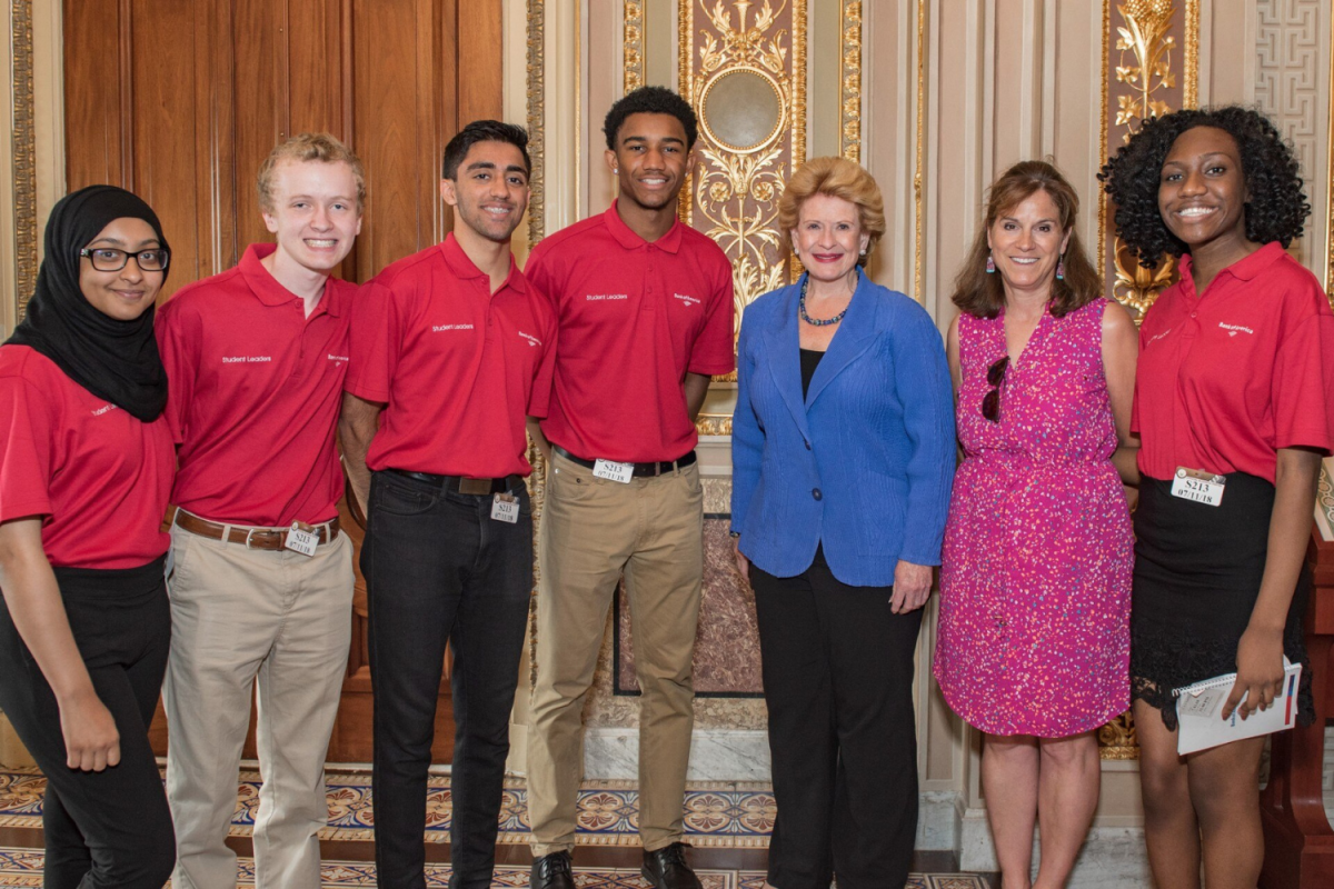 Student Leaders with former Sen. Debbie Stabenow during the Summit. Photo from office of U.S. Senator Debbie Stabenow.