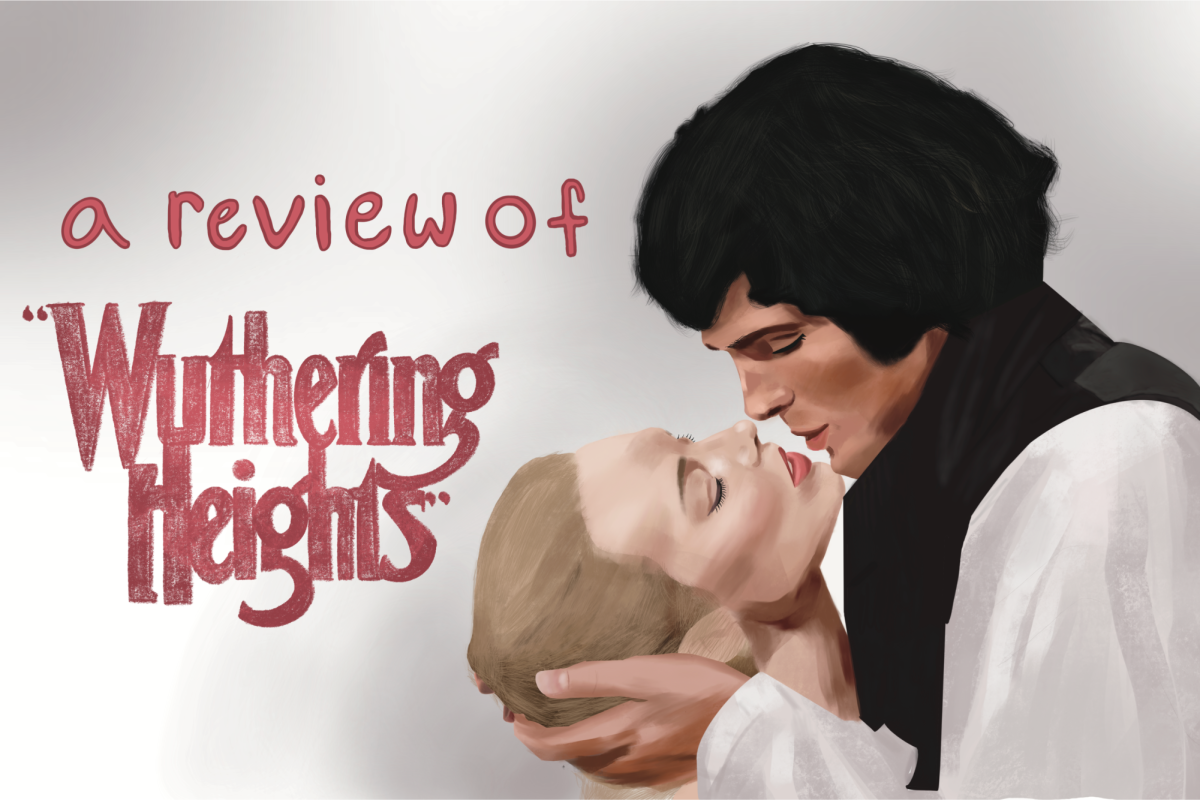 Director Emerald Fennell’s “Wuthering Heights” begins with the dying gasps of a hanged man. As the screen lingers in darkness, the sound remains uncomfortably ambiguous, hovering somewhere between pain and pleasure.