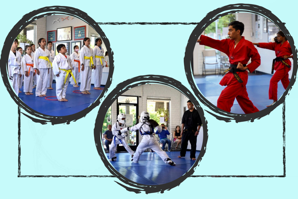 Chen oversees students practicing taekwondo at Saratoga Martial Arts Academy. Photos used with permission from Saratoga Martial Arts Academy.