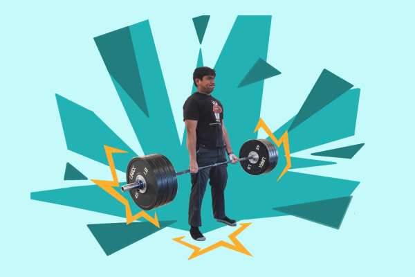 Choudhary deadlifts 405 pounds, becoming the first sophomore in Lynbrook history to enter the 1000-pound club. Photo used with permission from Yashraj Choudhary.